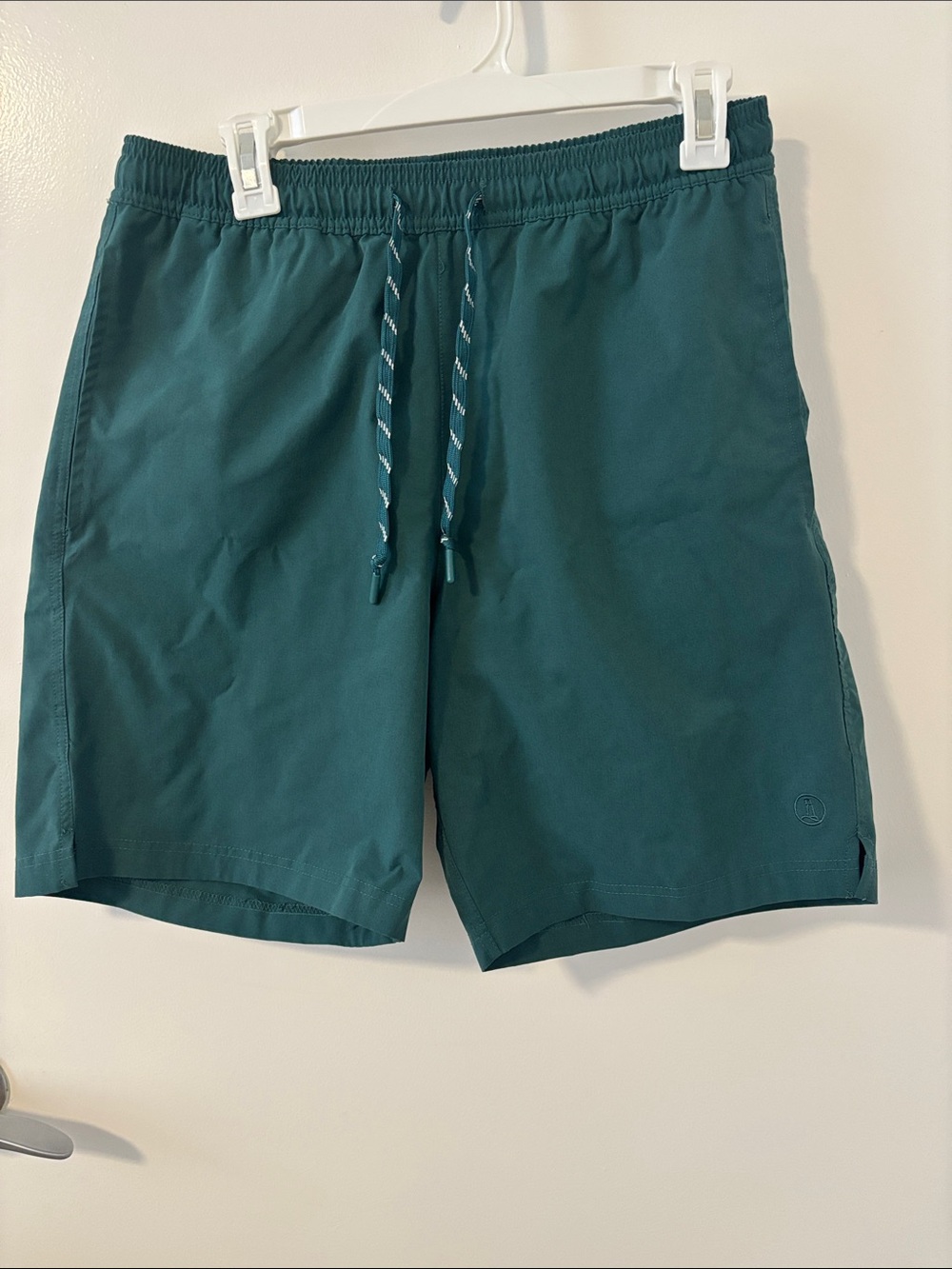 Lands' End Men's Teal Swim Trunks with Drawstring